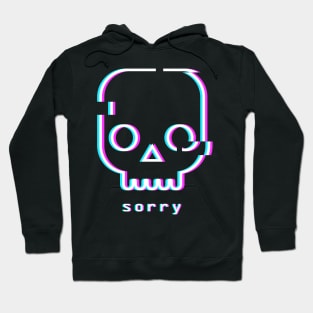 Sorry - Glitch Vaporwave Skull Hoodie